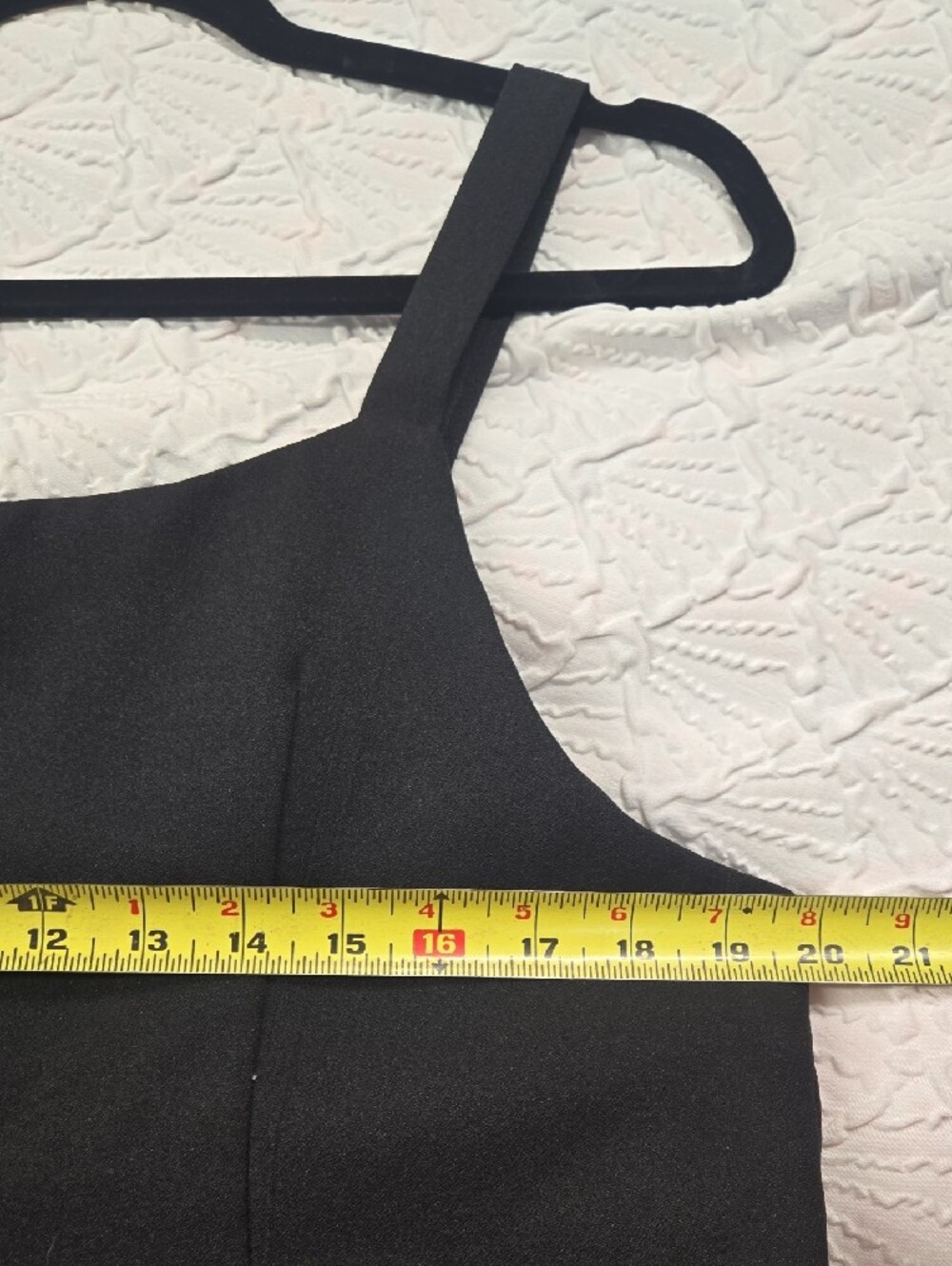 3/$10 Square Neck Dressy Side Zip Black Cropped Tank Top - Picture 5 of 6